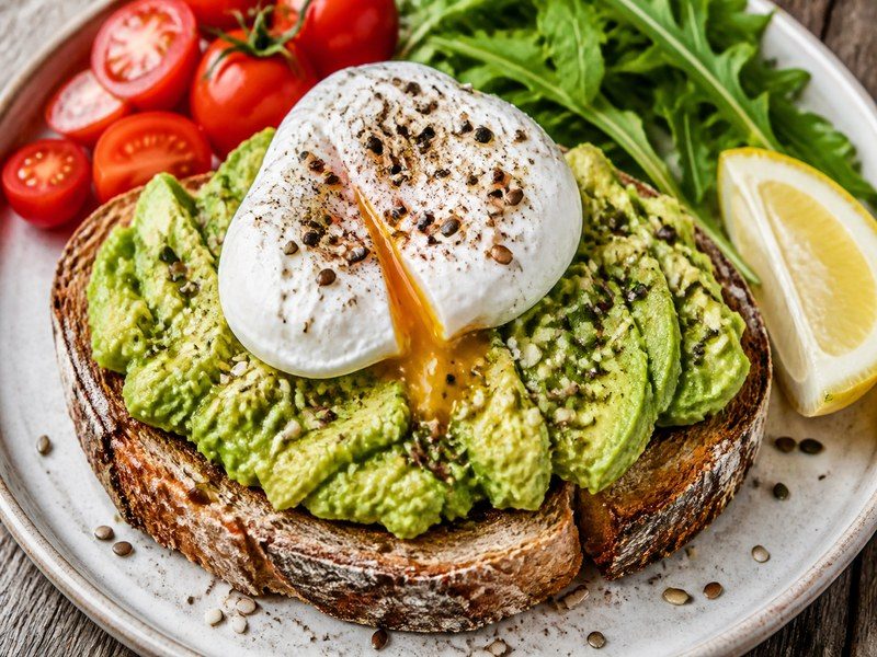 Tostadas De Aguacate Con Huevos Estrellados